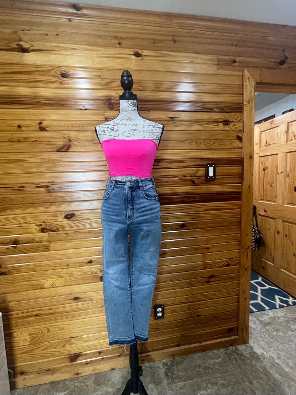 Anthropologie High-Rise Mid Blue Straight Jeans